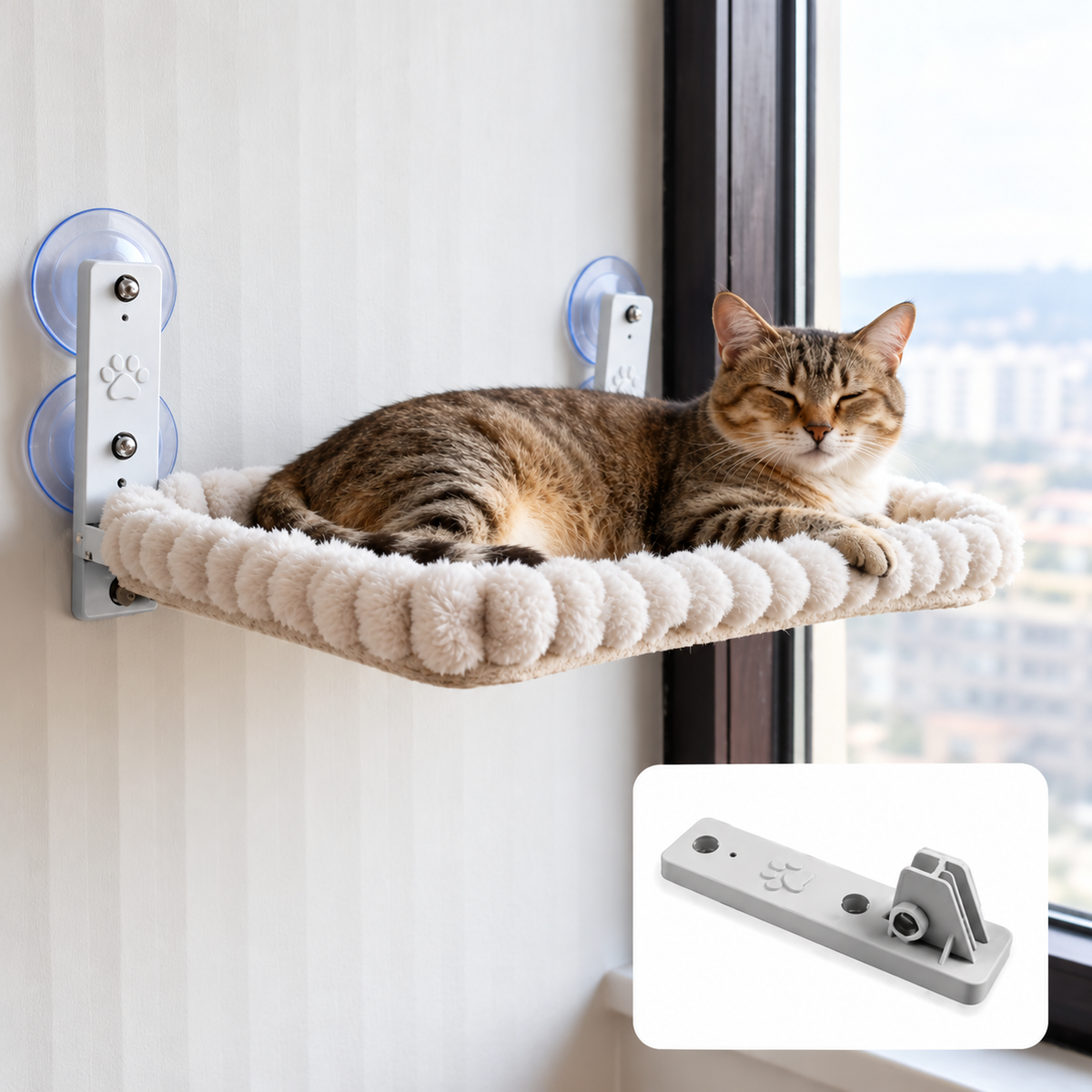 Cat Window Hammock – Strong Suction Cup Perch