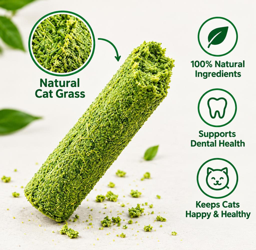 Cat Grass Teething Sticks | Chew Toy & Hairball Support