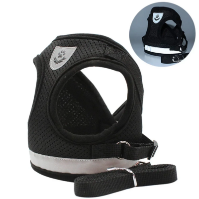 Adjustable Cat Harness & Leash Set  Reflective Mesh Vest