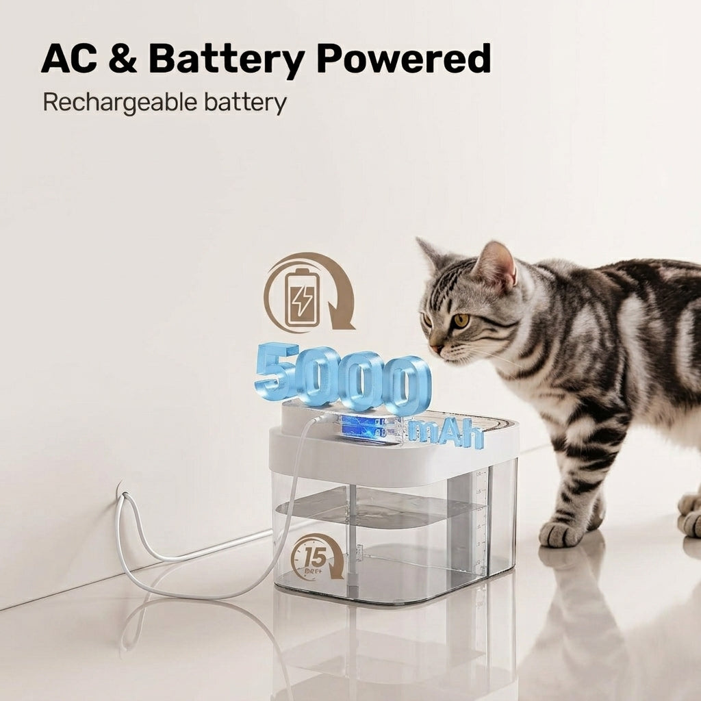 Automatic Cat Water Fountain 3L Wireless Pet Water Dispenser
