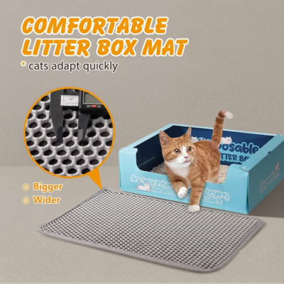 Cat Litter Mat with Honeycomb Design Waterproof & Non-Slip