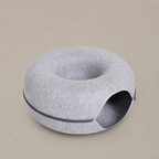 Felt Donut Cat Bed  2-in-1 Cat Cave & Tunnel Bed