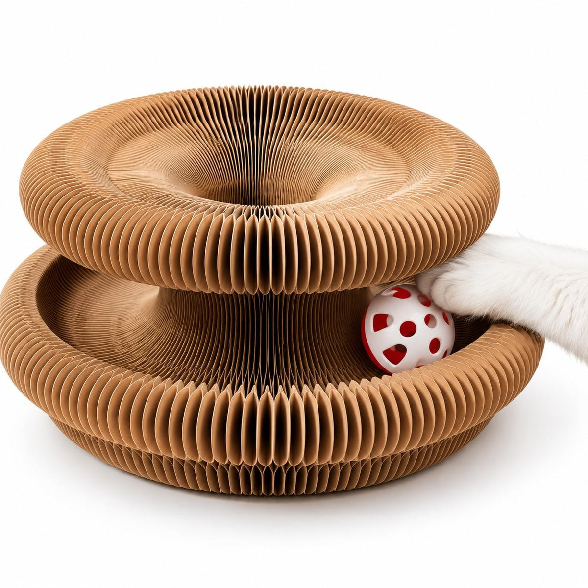Foldable Cat Scratcher with Bell & Catnip Cardboard Cat Toy