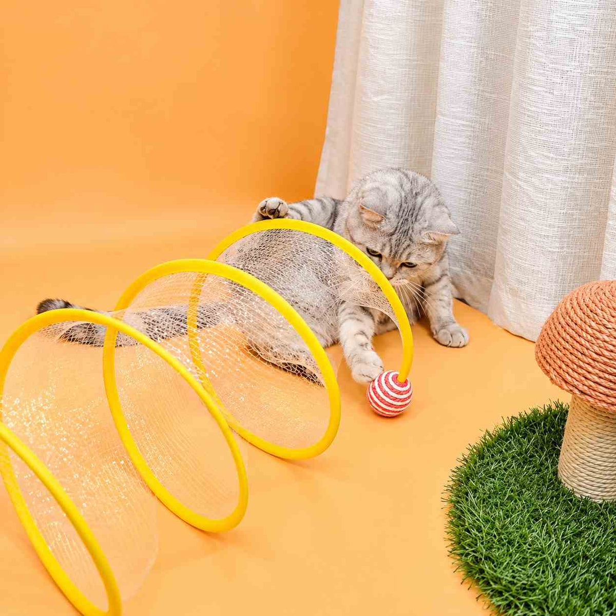 Foldable S Type Cat & Dog Tunnel Toy  Interactive Pet Play Tunnel