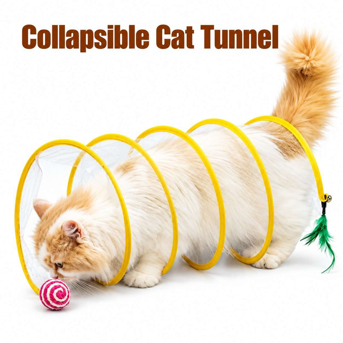 Foldable S Type Cat & Dog Tunnel Toy  Interactive Pet Play Tunnel