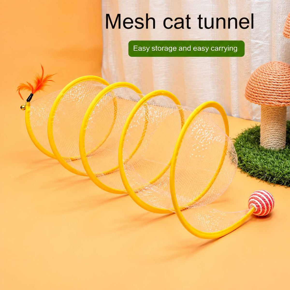 Foldable S Type Cat & Dog Tunnel Toy  Interactive Pet Play Tunnel