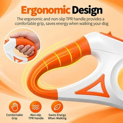 ROJECO LED Retractable Dog Leash – 5M Long Lead for Night Walks & Outdoor Adventures