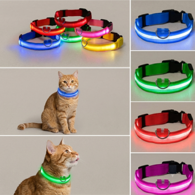 LED Light-Up cat Collar  USB Rechargeable Reflective Collar