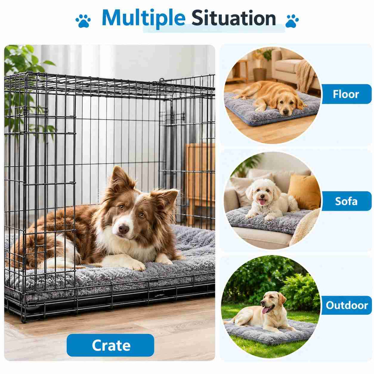 Large Plush Dog Bed – Super Soft Pet Sofa Mat for Dogs & Cats