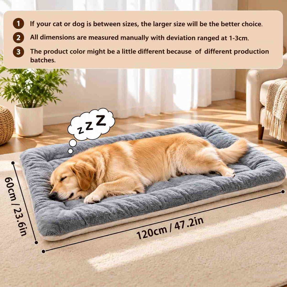 Large Plush Dog Bed – Super Soft Pet Sofa Mat for Dogs & Cats