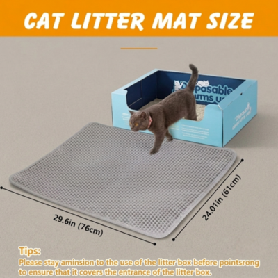 Cat Litter Mat with Honeycomb Design Waterproof & Non-Slip