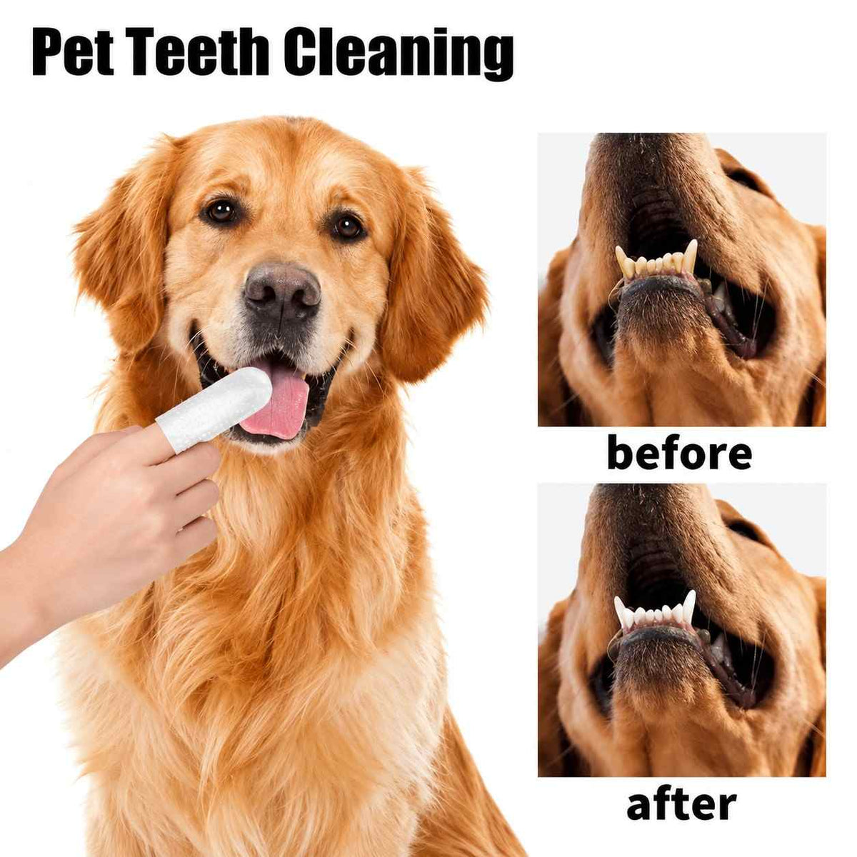 Pet Teeth Cleaning Finger Wipes 50 CountCat Dental Wipes