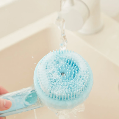 2-in-1 Pet Bath & Grooming Brush with  Soap Dispenser
