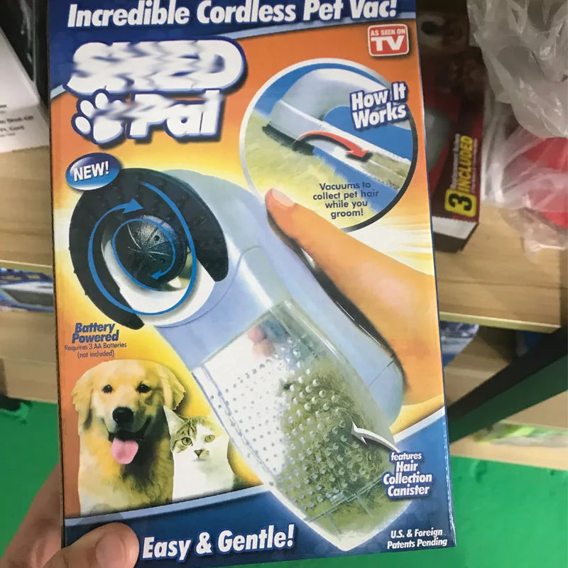 Portable Electric Pet Hair Vacuum with Massage Function | Quiet Grooming Shedding Tool
