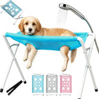 Foldable Pet Grooming Bath Hammock Stand | Easy Cat & Dog Bathing Mesh Station
