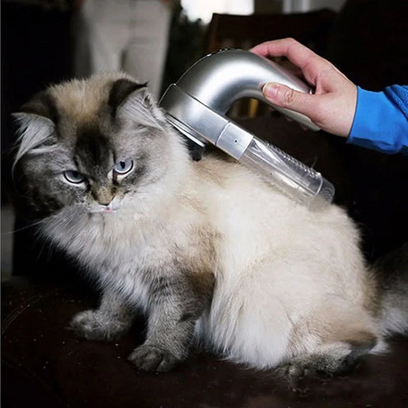 Portable Electric Pet Hair Vacuum with Massage Function | Quiet Grooming Shedding Tool
