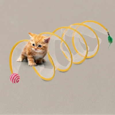 ULTNICE Foldable Cat Tunnel Toy  Interactive Pet Play Tunnel