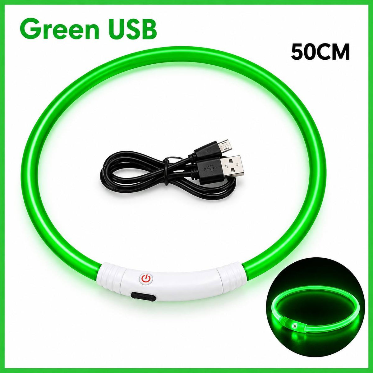 USB Rechargeable LED Safety Collar for Dogs & Cats