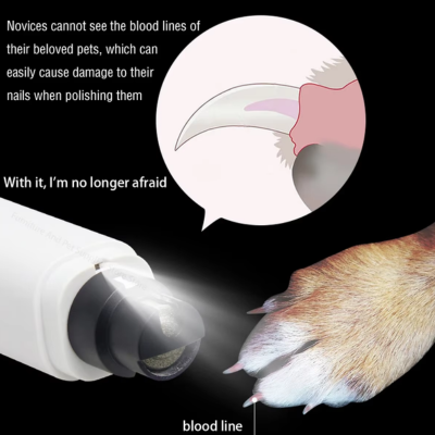 USB Rechargeable Electric Pet Nail Grinder with LED Light