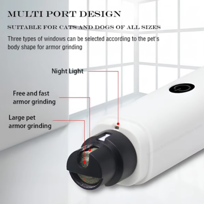 USB Rechargeable Electric Pet Nail Grinder with LED Light
