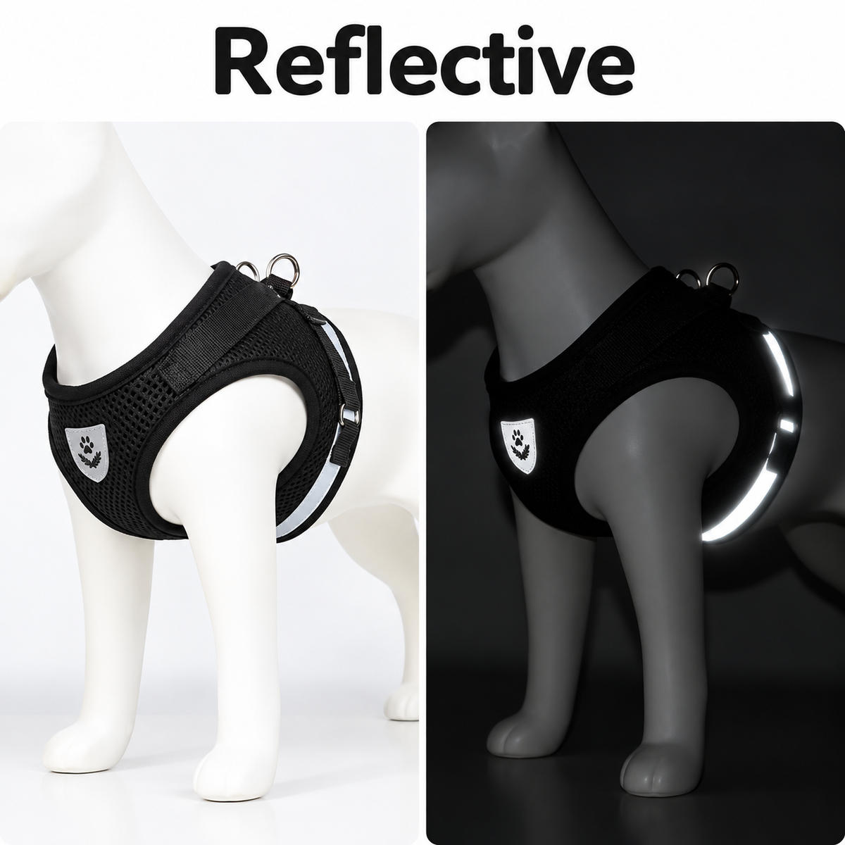 Adjustable Cat & Dog Harness & Leash Set  Reflective Mesh Vest