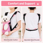 Inspack Dog Backpack Carrier/Cat Carrier, Adjustable Pet Front Carriers Travel Bag for Puppy Medium Dogs, Legs Out, Soft Ventilated Doggie Chest Carry Backpacks for Hiking/Camping, 2.5-4 Lbs, Pink